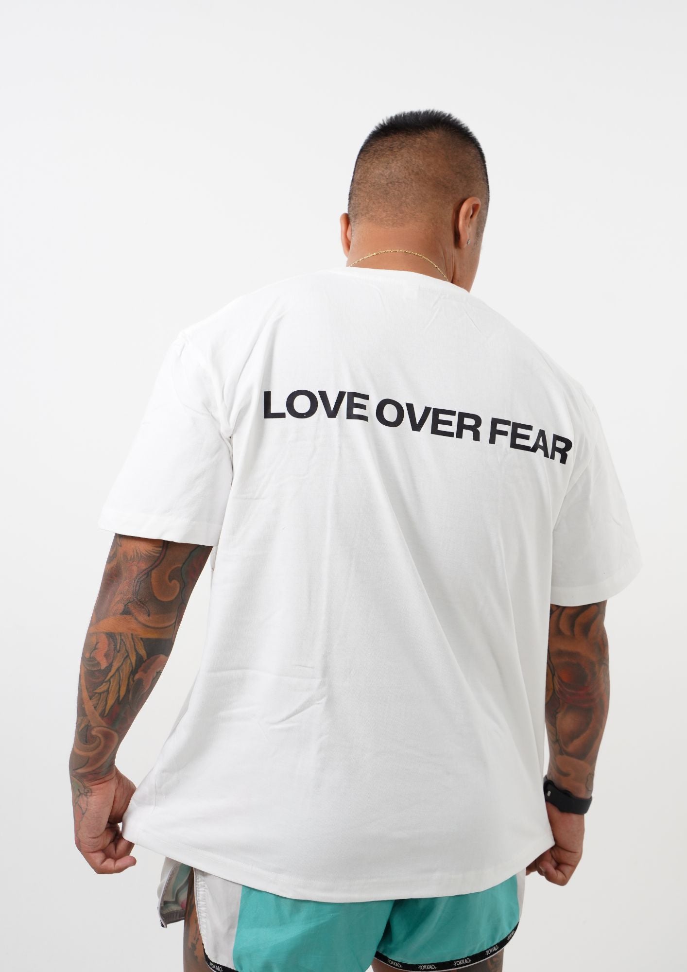 Love Over Fear White Uni-Sex T-Shirt