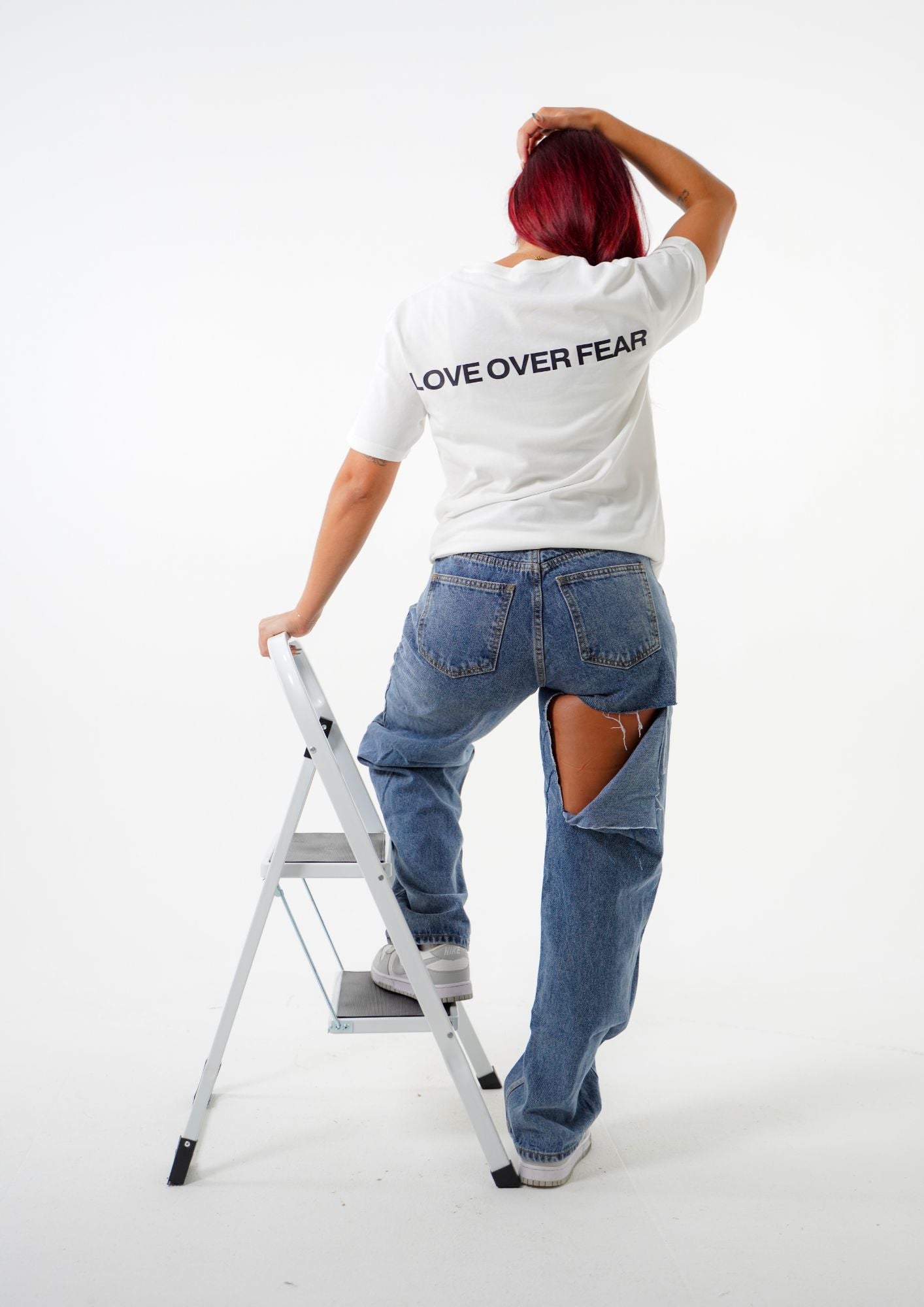 Love Over Fear White Uni-Sex T-Shirt