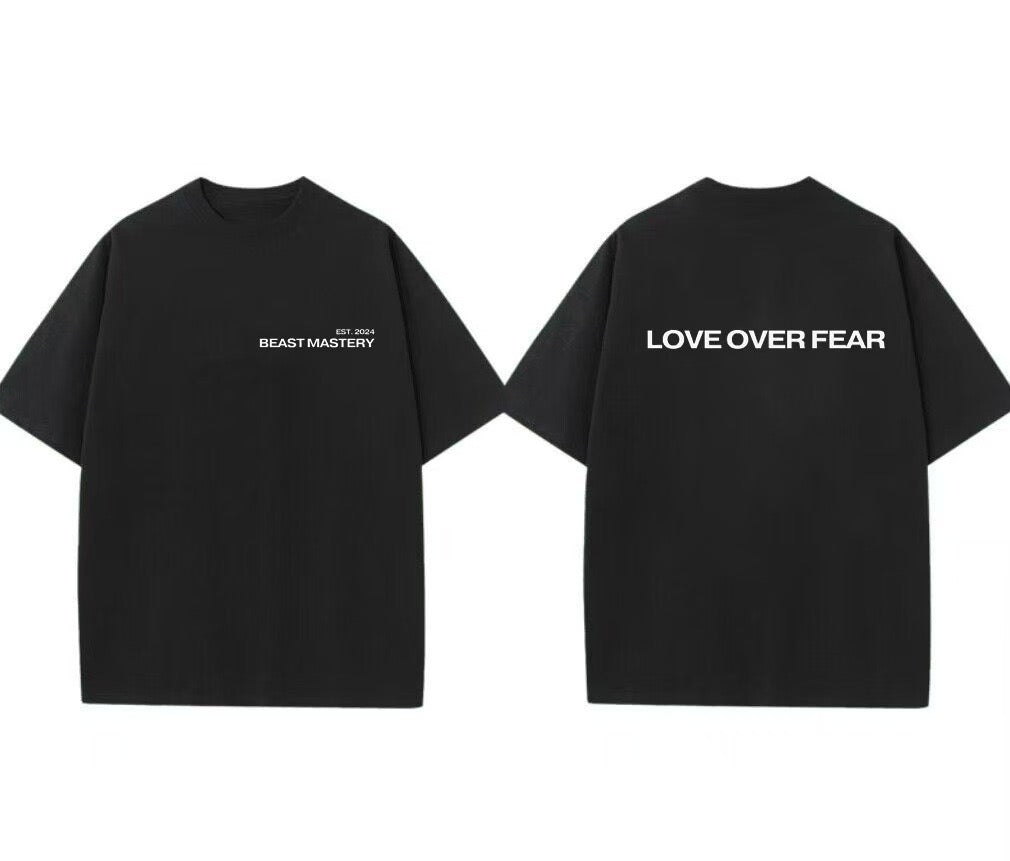 Love Over Fear Uni-Sex Black T-shirt